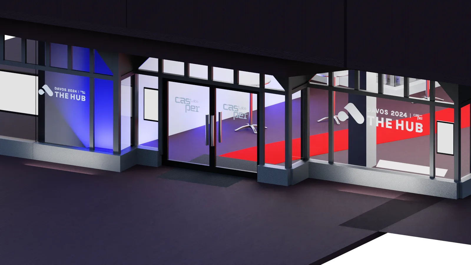 Render of the Davos venue frontage, unbranded