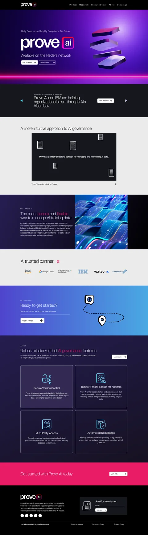 Full-length screenshot of casperlabs.io on the day it first switched to Prove AI branding
