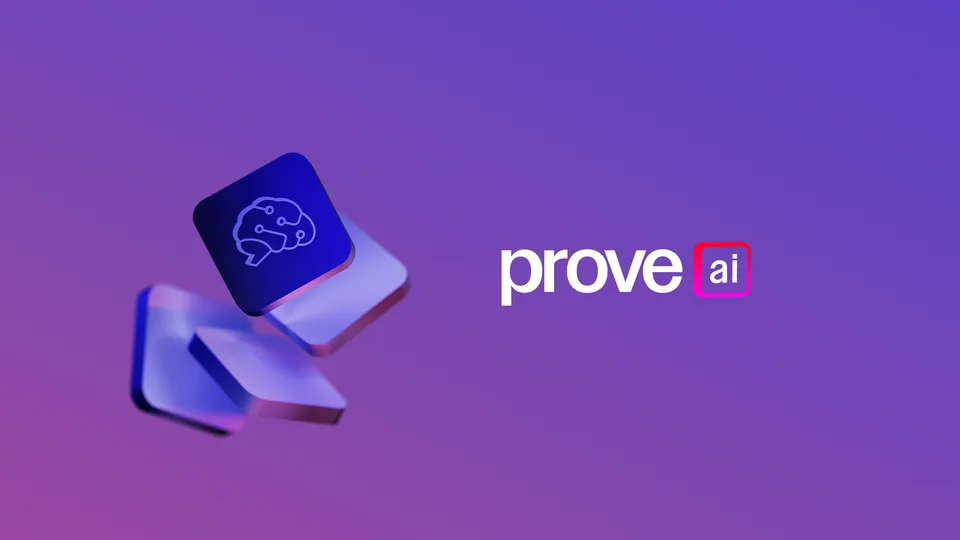 Prove AI YouTube channel banner with gradient wordmark